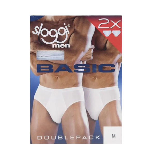 Sloggi Mens Midi Brief Set in White