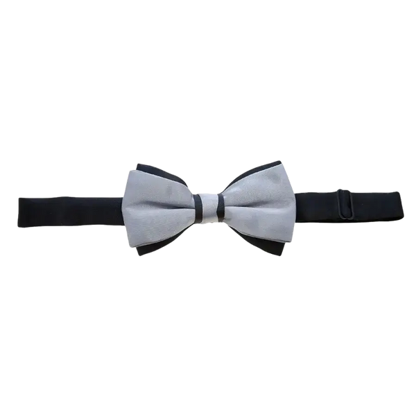 Coes Two Tone Bow Tie in Silver and Black