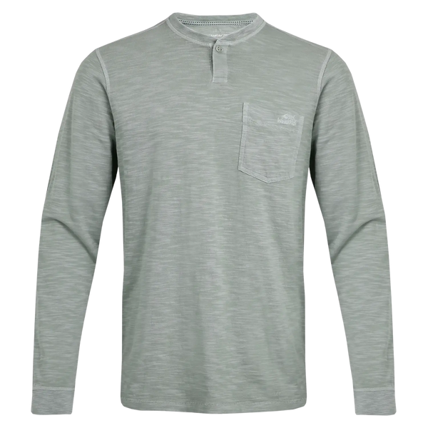 Weird Fish Mackay Garment Dyed Long Sleeve Henley T-Shirt for Men