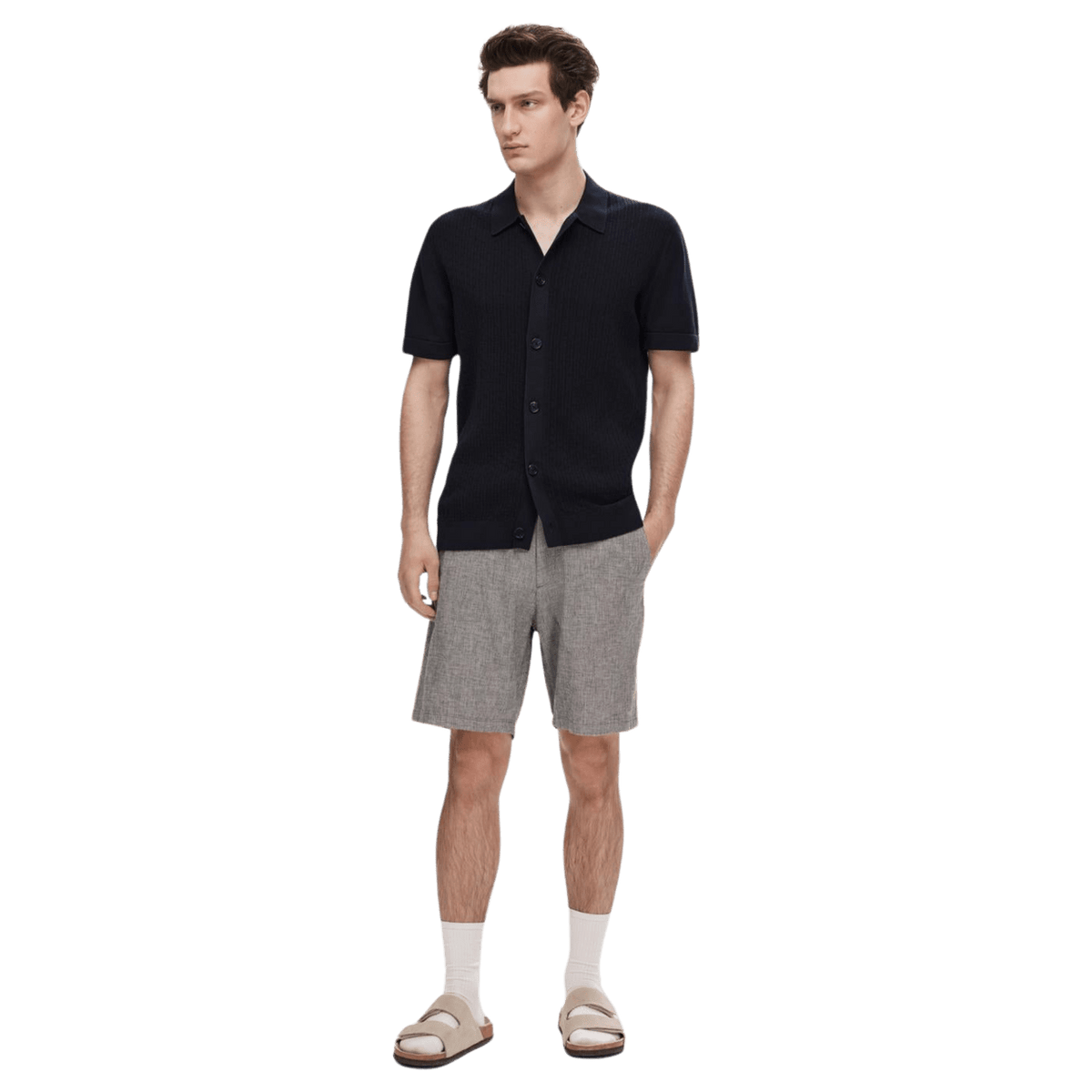 Selected Mattis Short Sleeve Knitted Structure Cardigan