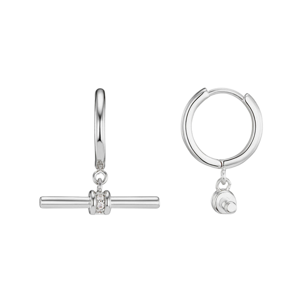 Orelia Jewellery Crystal Detail T-bar Hoop Earrings