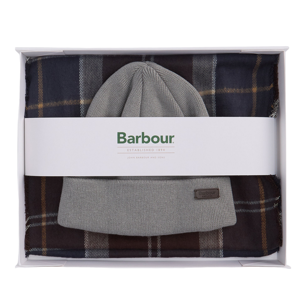 Barbour Swinton Beanie & Galingale Scarf Gift Set
