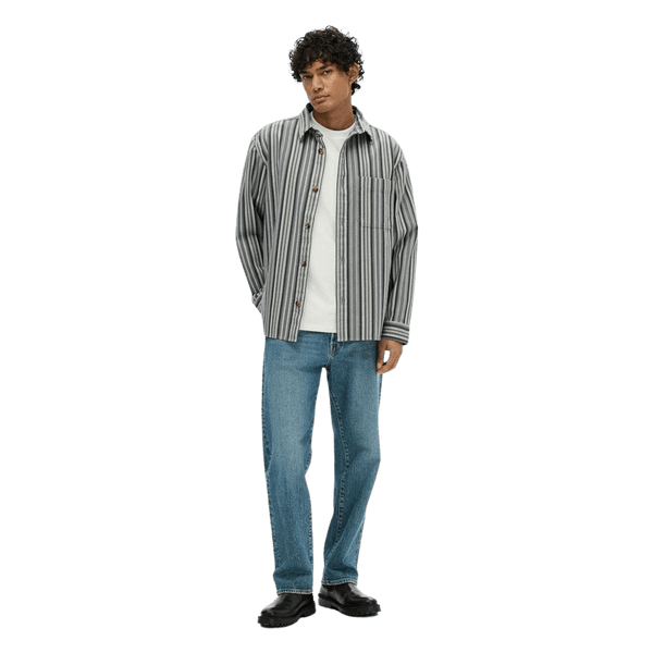 Selected Boxy-James Striped Overshirt