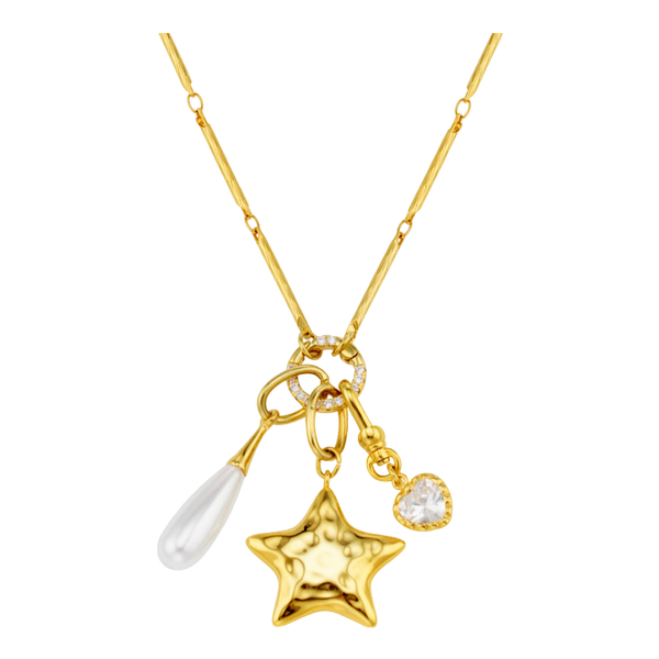 Orelia Jewellery Mixed Charm Long Cluster Necklace 22"