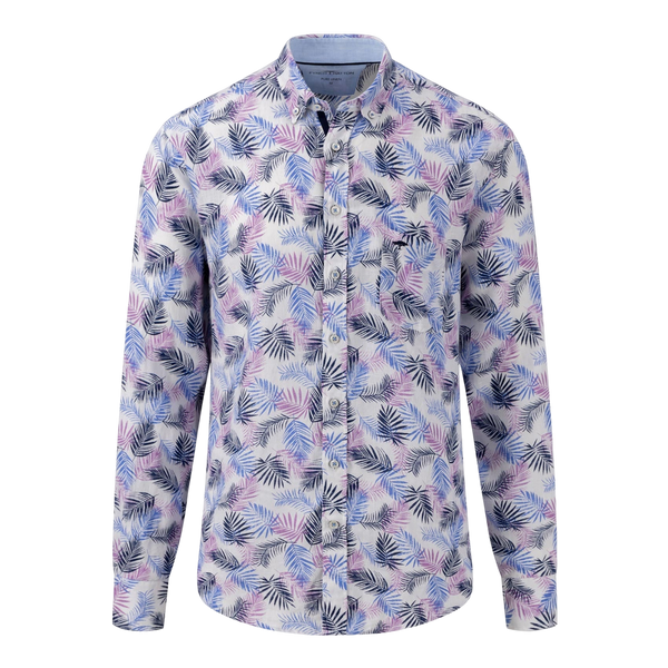 Fynch-Hatton Long Sleeve Floral Linen Shirt