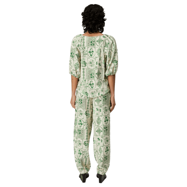 Object Jeli Printed High Waisted Trousers for Women
