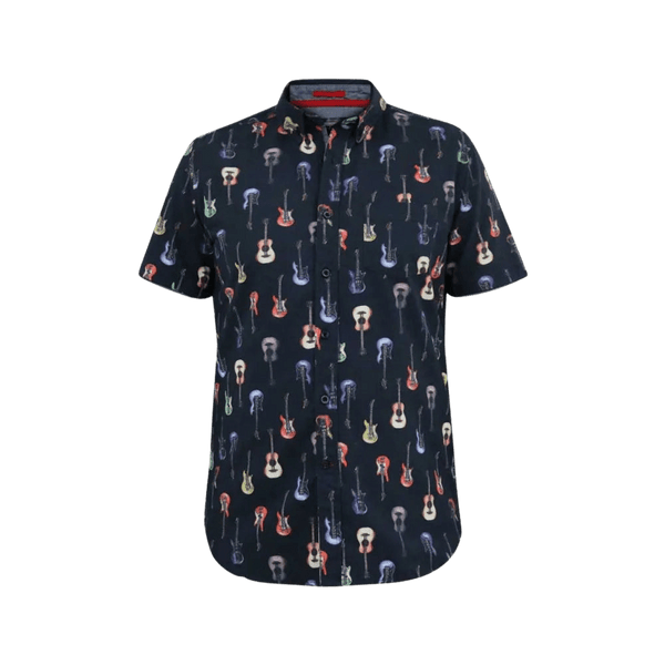 Duke Barratt Guitar Print Short Sleeve Shirt