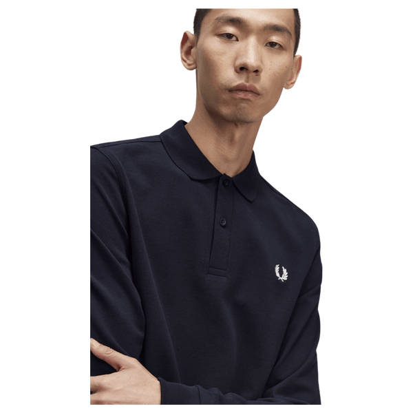 Fred Perry Long Sleeve Plain Polo Shirt
