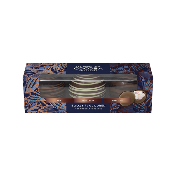 Cocoba Chocolate Boozy Flavoured Hot Chocolate Bombe 3 Pack