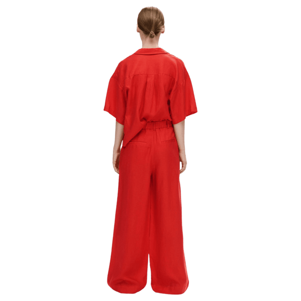 Selected Femme Lyra High-Waisted Wide-Leg Linen Trousers