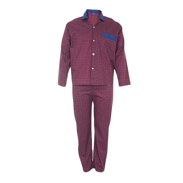 Somax Elasticated Waist Pyjamas for Men in Burgundy