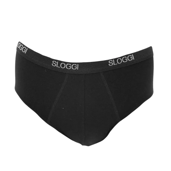 Sloggi Mens Midi Brief Set in Black