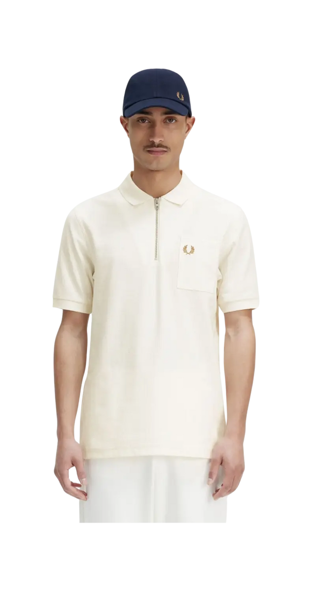 Fred Perry 1/4 Zip Neck Textured Polo | Coes