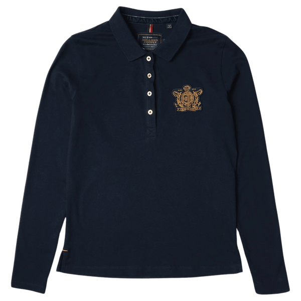 Holland Cooper Long Sleeve Crest Polo Shirt for Women