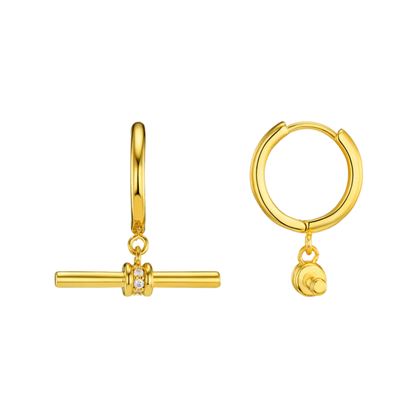 Orelia Jewellery Crystal Detail T-bar Hoop Earrings