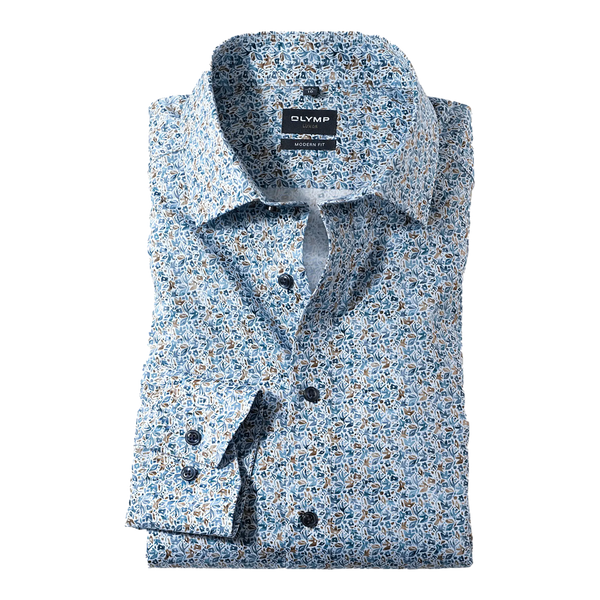 Olymp Modern Fit Long Sleeve Printed Shirt for Men