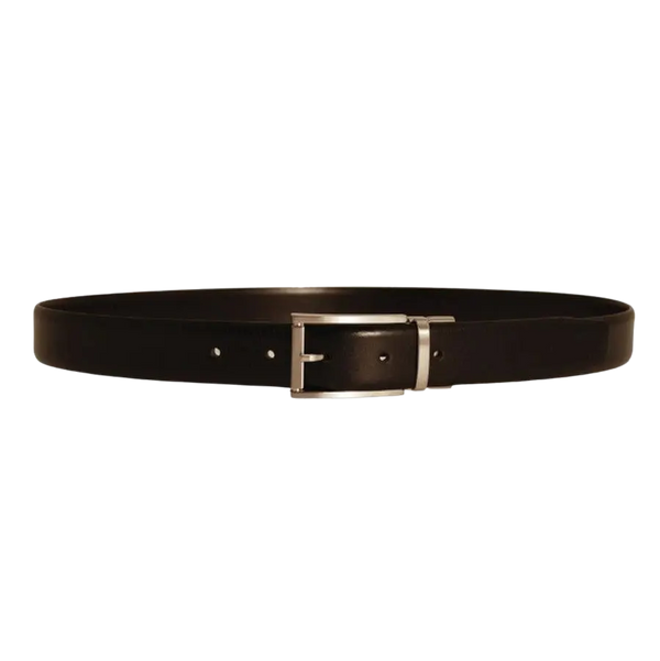 Oxford Leathercraft Reversible Belt in Black/Brown with Silver Coloured Buckle