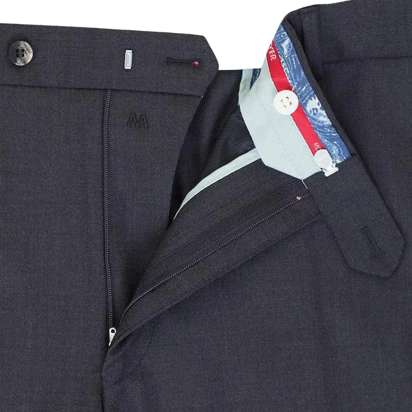 Meyer Oslo Soft Gabardine Trousers for Men in Charcoal