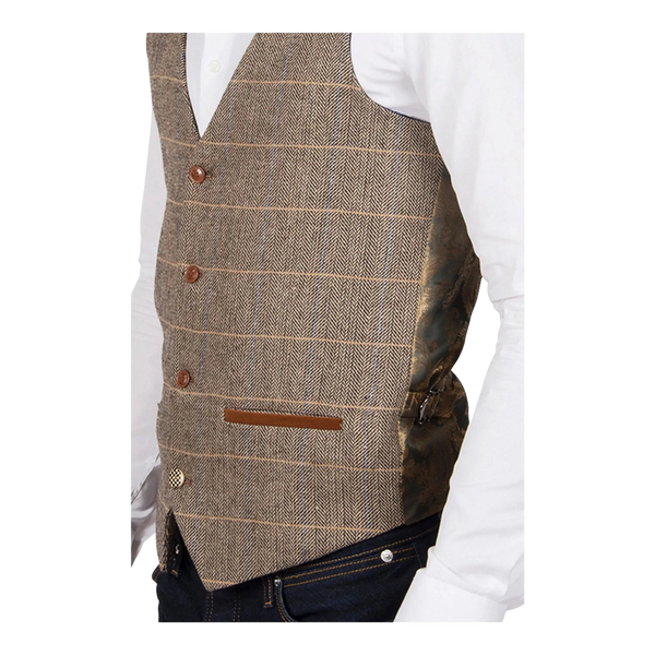 Marc Darcy Ted Tweed Suit Waistcoat for Men