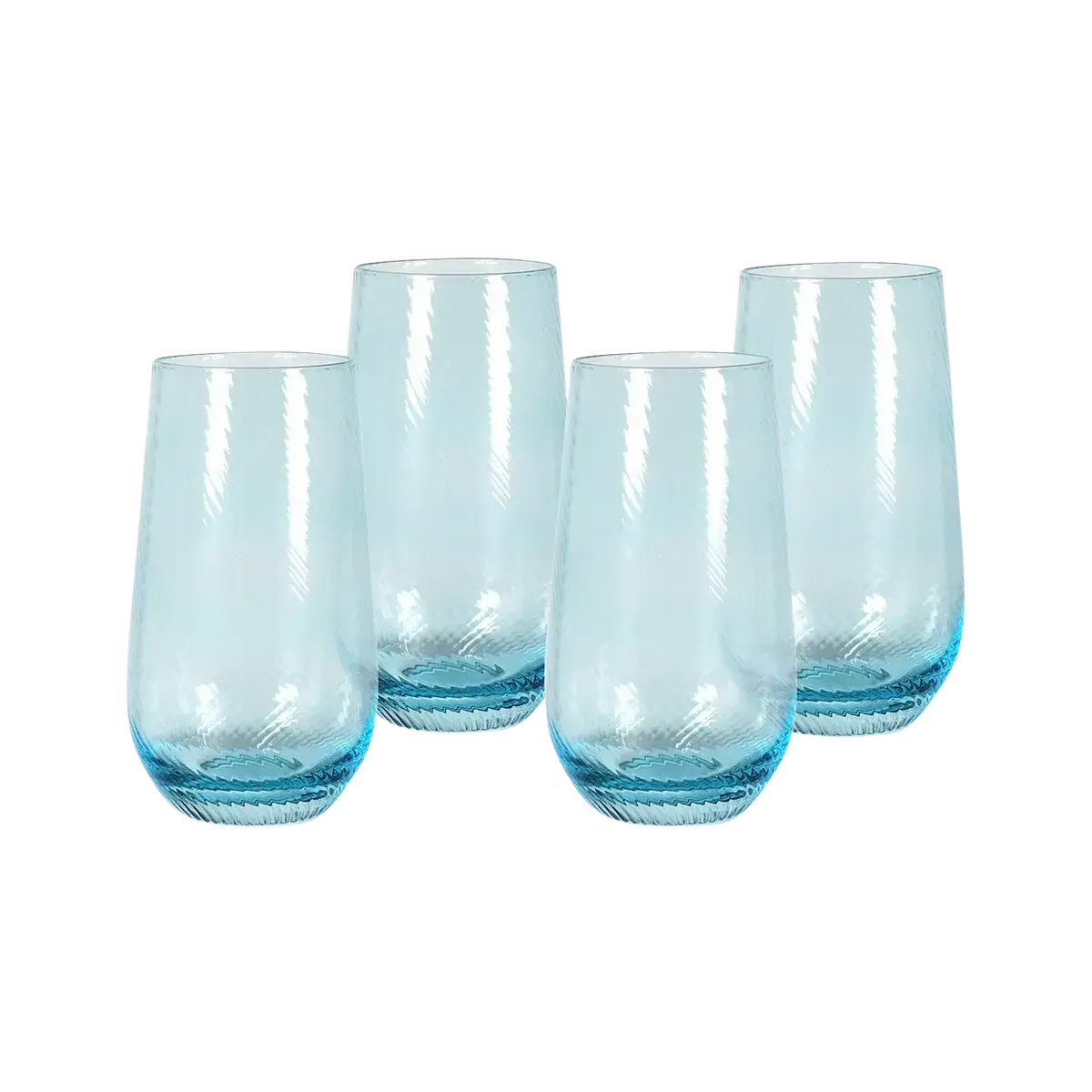 Set Of Two Sky Blue Hi Ball Glasses Coes