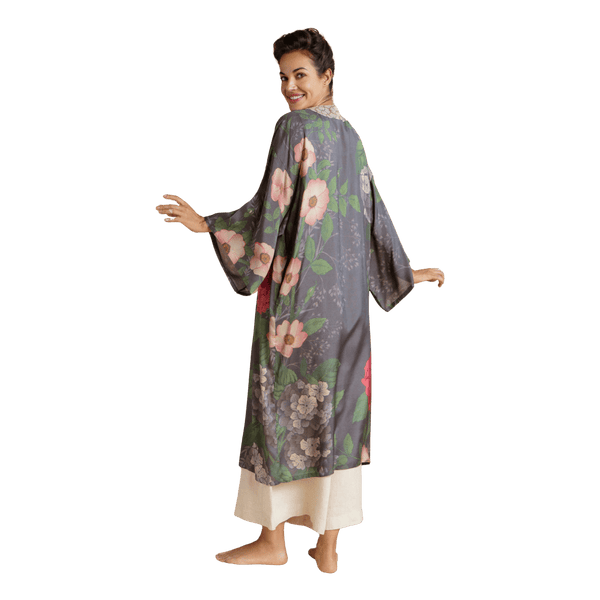 Powder Hedgerow Kimono Gown for Women