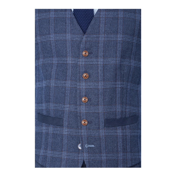 Antique Rogue Tweed Overcheck Suit Waistcoat for Men