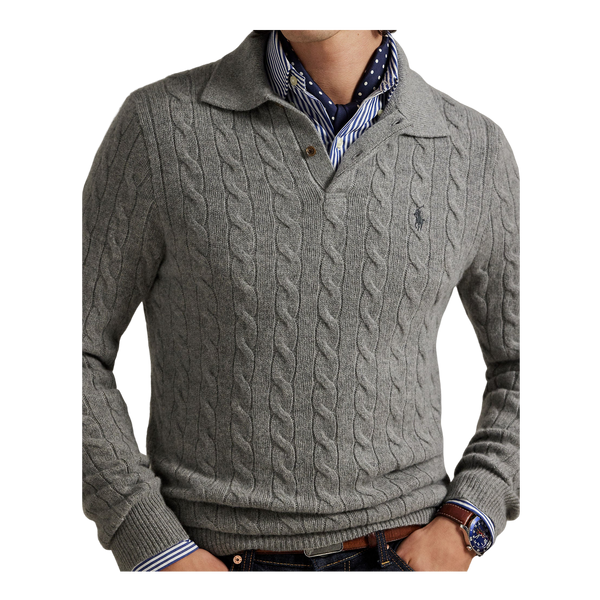 Polo Ralph Lauren Long Sleeve Button Neck Cable Knit Pullover