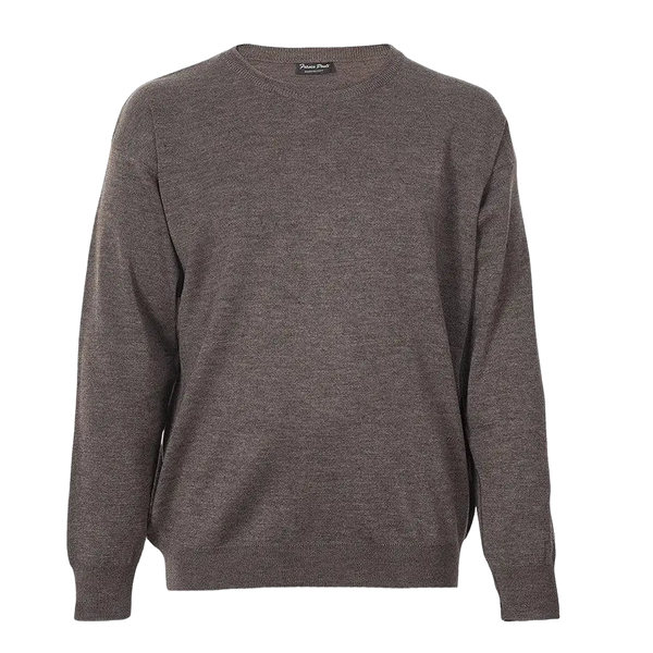 Franco Ponti Crew Neck Pullover for Men in Brown 2XL-6XL Extra Long