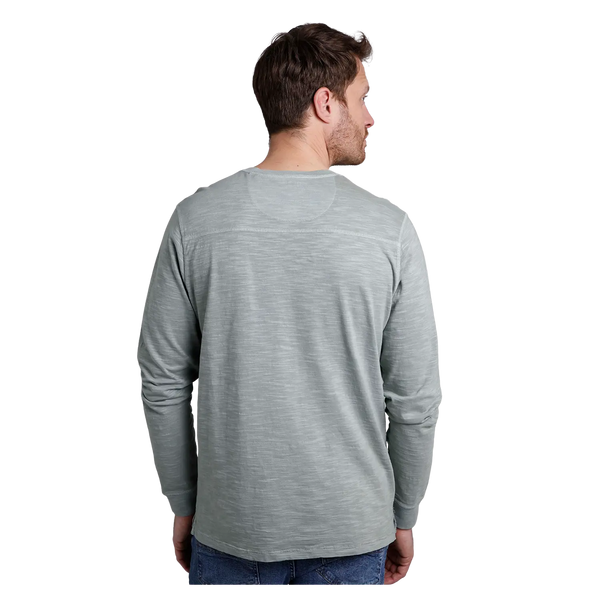 Weird Fish Mackay Garment Dyed Long Sleeve Henley T-Shirt for Men