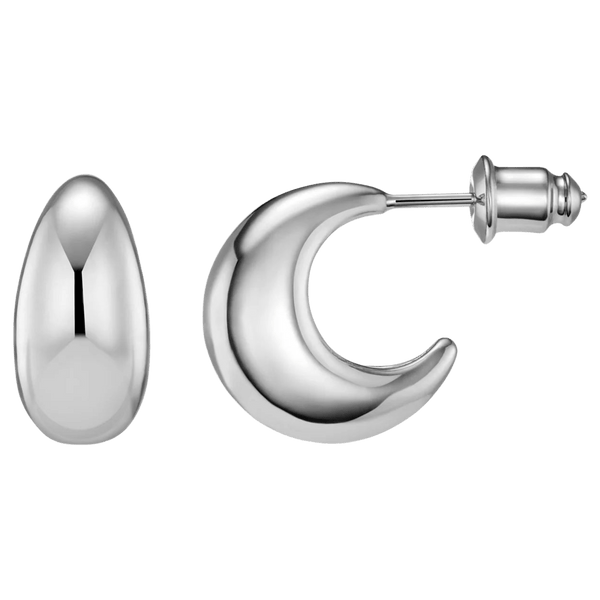 Orelia Jewellery Tapered Domed Hoop Earrings for Women