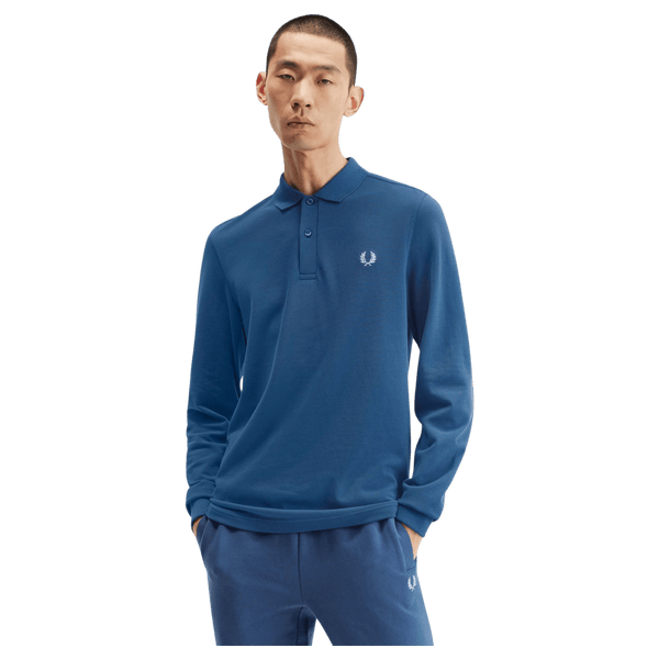 Fred Perry Long Sleeve Plain Polo Shirt