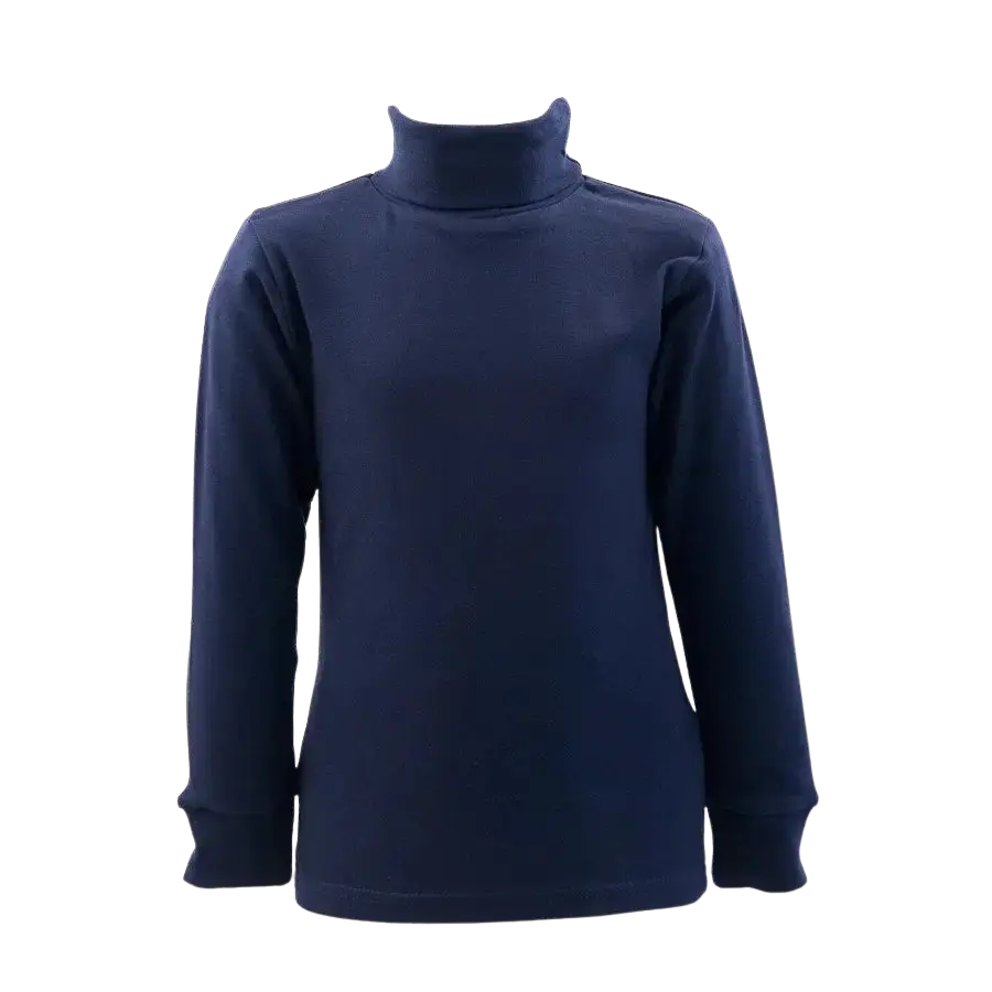Navy Cotton Roll Neck Coes