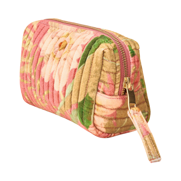 Powder Delicate Tropical Quilted Vanity Bag for Women