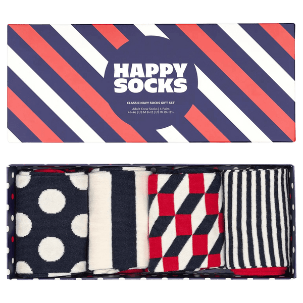Happy Socks 4-Pack Classic Navy Sock