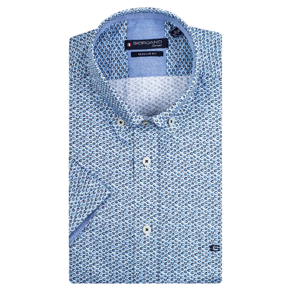 Giordano Short Sleeve Swirl Print Shirt for Men