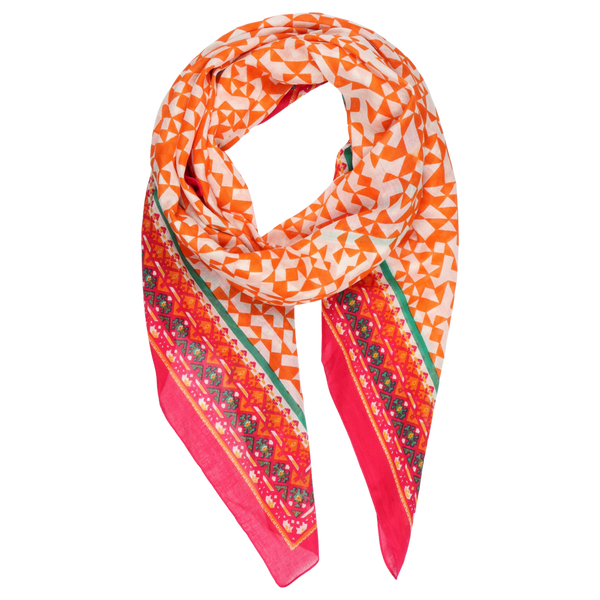 Miss Shorthair Cotton Mosaic Print Scarf