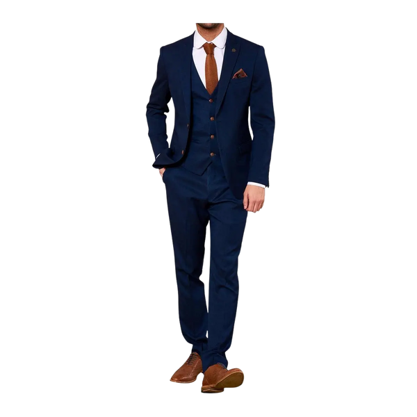 Marc Darcy Edinson Check Three Piece Suit for Men