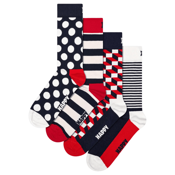Happy Socks 4-Pack Classic Navy Sock