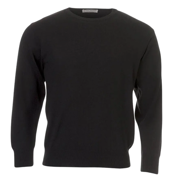 Golding 100% Merino Wool Crew Neck Pullover in Black