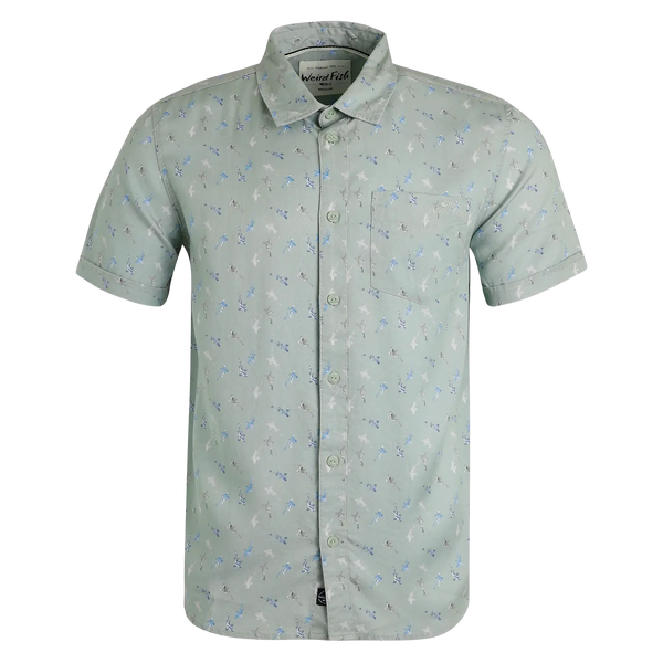 Weird Fish Keilor Short Sleeve Printed Tencel Shirt for Men