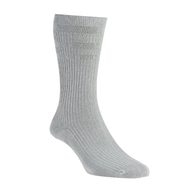 HJ Hall Cotton Softop Socks in Silver Grey