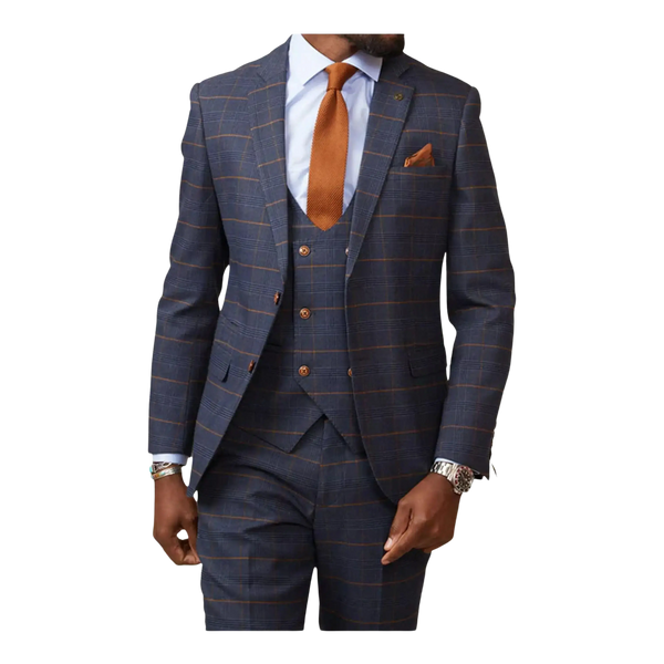Marc Darcy Jenson Check Three Piece Suit for Men