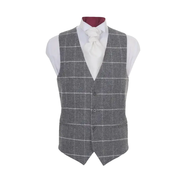 Tweed Waistcoat in White Check