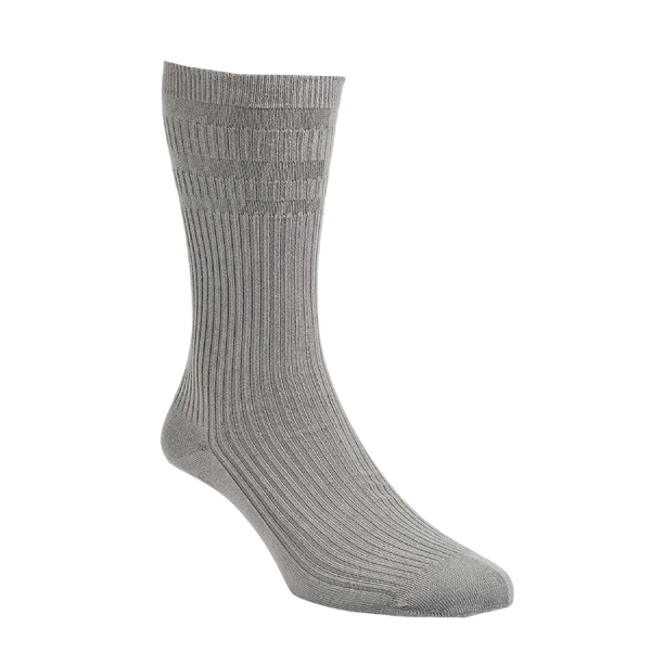 HJ Hall Original Cotton Softop Socks in Mid Grey