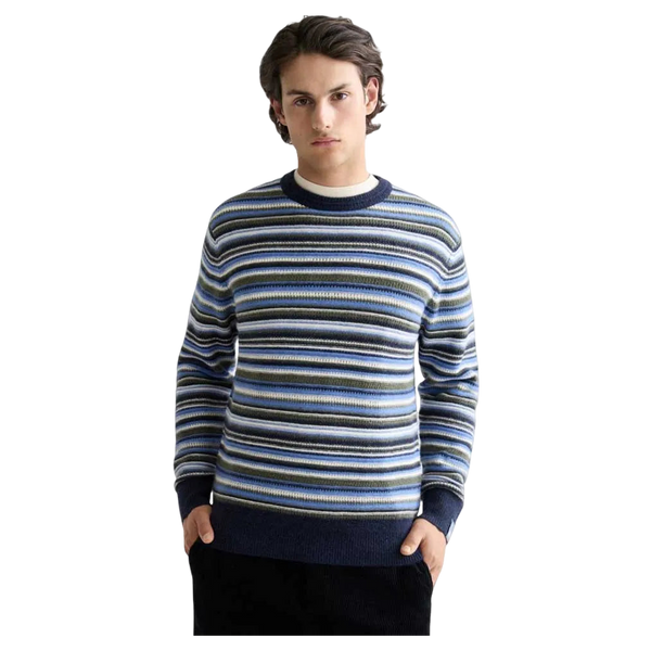 Scotch & Soda Soft Knit Stripe Regular Fit Crew Neck