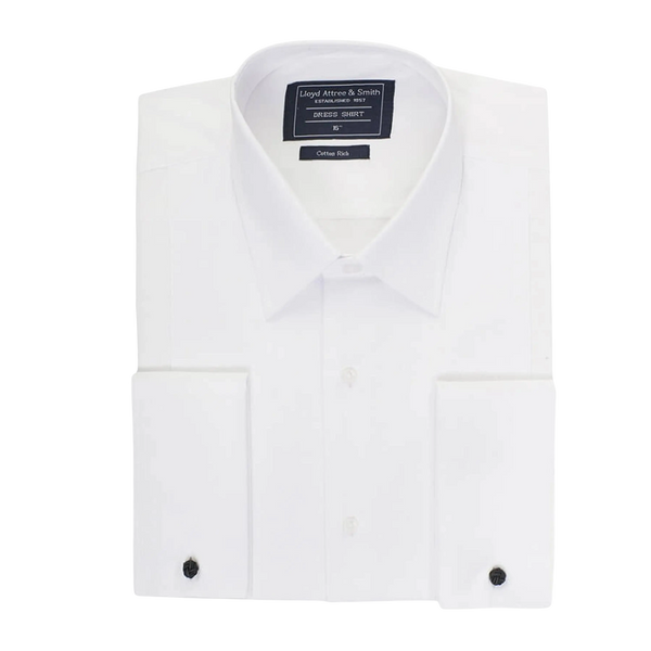 Marcella Standard Collar Dress Shirt in White