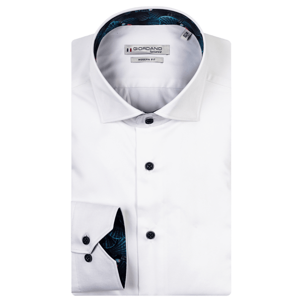 Giordano Trimmed Plain Long Sleeve Shirt for Men