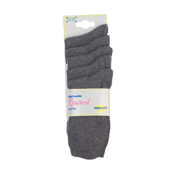 5PP Cotton Rich Short Socks - Grey