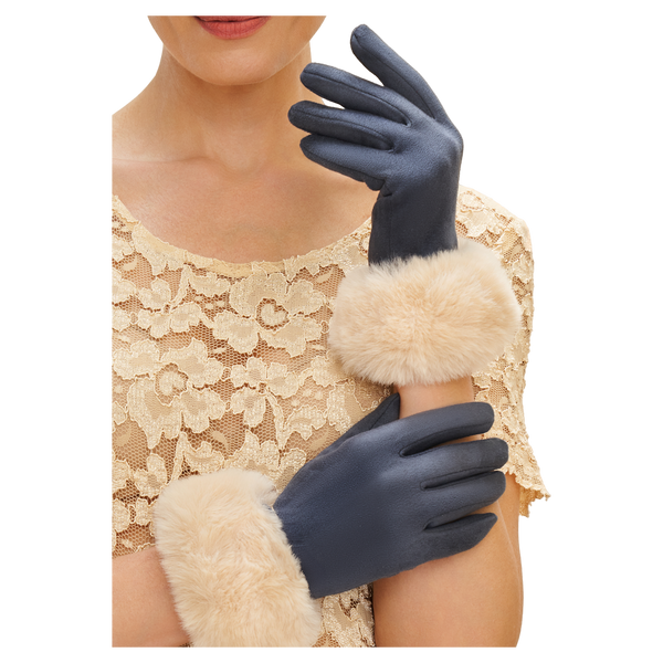 Powder Bettina Faux Suede/faux Fur Gloves