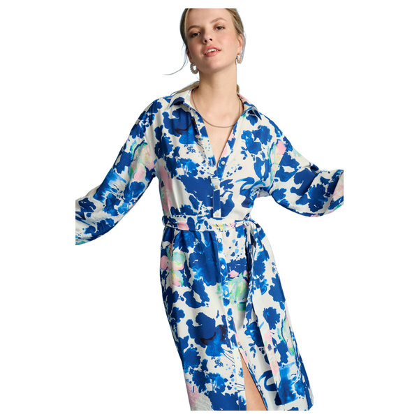 POM Amsterdam Crane Birds Blue Dress